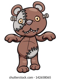 Vector Illustration Of Evil Teddy Bear