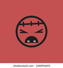 Vector illustration of evil zombie icon
