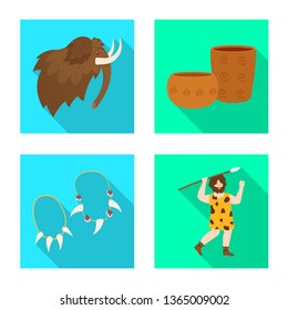 Vector illustration of evolution and neolithic icon. Set of evolution and primeval stock symbol for web.