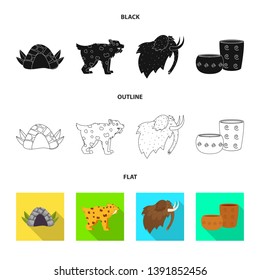 Vector illustration of evolution and neolithic logo. Collection of evolution and primeval vector icon for stock.