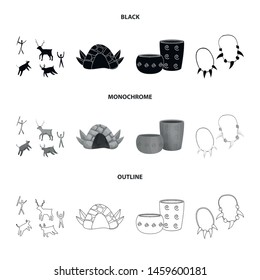 Vector illustration of evolution and neolithic sign. Set of evolution and primeval stock vector illustration.