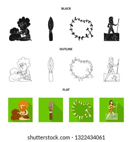 Vector illustration of evolution  and prehistory icon. Set of evolution  and development  stock vector illustration.