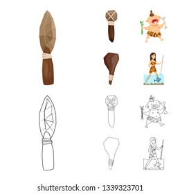 Vector illustration of evolution  and prehistory icon. Collection of evolution  and development  vector icon for stock.