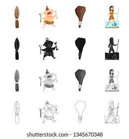 Vector illustration of evolution  and prehistory icon. Set of evolution  and development  stock symbol for web.