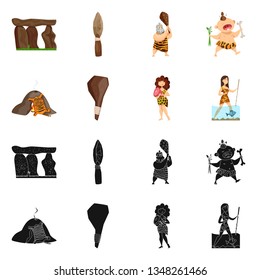 Vector illustration of evolution  and prehistory icon. Set of evolution  and development  vector icon for stock.