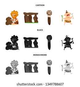 Vector illustration of evolution  and prehistory icon. Set of evolution  and development  stock symbol for web.