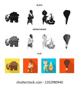 Vector illustration of evolution  and prehistory icon. Collection of evolution  and development  stock symbol for web.
