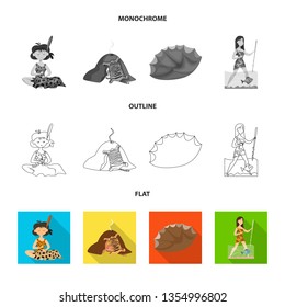 Vector illustration of evolution  and prehistory icon. Collection of evolution  and development  stock vector illustration.
