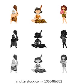 Vector illustration of evolution  and prehistory icon. Collection of evolution  and development  stock vector illustration.