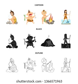 Vector illustration of evolution  and prehistory icon. Collection of evolution  and development  stock vector illustration.