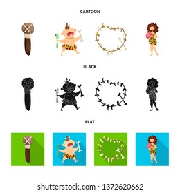 Vector illustration of evolution  and prehistory icon. Set of evolution  and development  stock symbol for web.