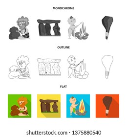 Vector illustration of evolution  and prehistory icon. Collection of evolution  and development  vector icon for stock.
