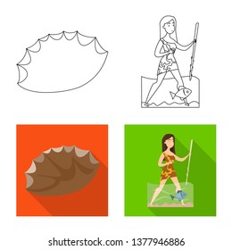 Vector illustration of evolution  and prehistory icon. Collection of evolution  and development  stock vector illustration.