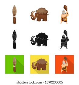 Vector illustration of evolution  and prehistory icon. Set of evolution  and development  stock vector illustration.