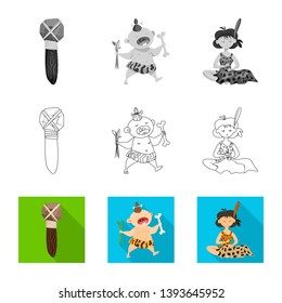 Vector illustration of evolution  and prehistory icon. Set of evolution  and development  stock symbol for web.
