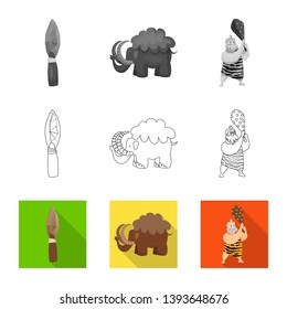 Vector illustration of evolution  and prehistory icon. Set of evolution  and development  stock symbol for web.