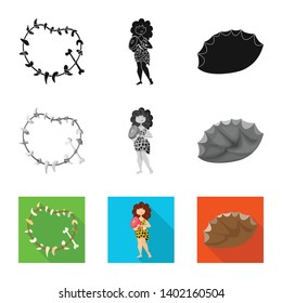 Vector illustration of evolution  and prehistory icon. Set of evolution  and development  vector icon for stock.