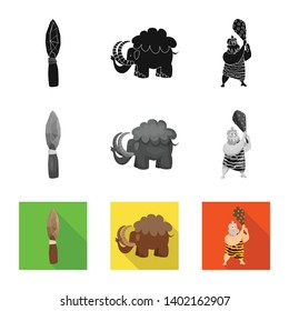 Vector illustration of evolution  and prehistory icon. Collection of evolution  and development  vector icon for stock.