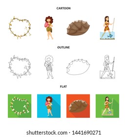 Vector illustration of evolution and prehistory icon. Collection of evolution and development stock vector illustration.