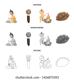 Vector illustration of evolution and prehistory icon. Collection of evolution and development stock symbol for web.