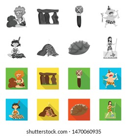 Vector illustration of evolution and prehistory icon. Set of evolution and development stock symbol for web.