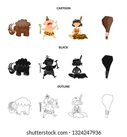 Vector illustration of evolution  and prehistory logo. Collection of evolution  and development  stock symbol for web.