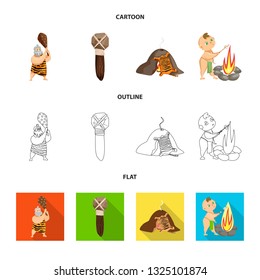 Vector illustration of evolution  and prehistory logo. Collection of evolution  and development  stock symbol for web.