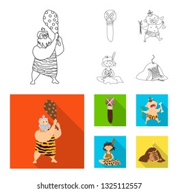 Vector illustration of evolution  and prehistory logo. Set of evolution  and development  vector icon for stock.