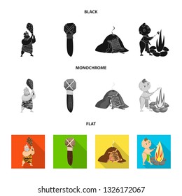 Vector illustration of evolution  and prehistory logo. Set of evolution  and development  stock vector illustration.