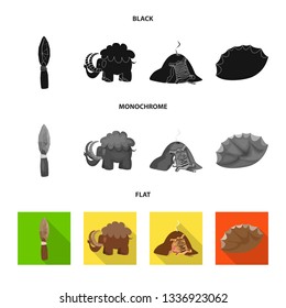 Vector illustration of evolution  and prehistory logo. Collection of evolution  and development  stock symbol for web.