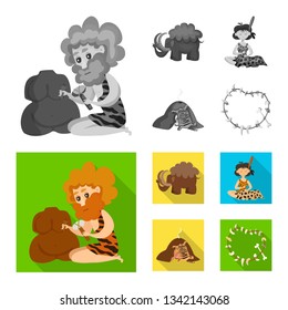 Vector illustration of evolution  and prehistory logo. Collection of evolution  and development  stock symbol for web.