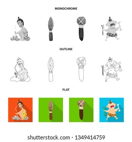 Vector illustration of evolution  and prehistory logo. Collection of evolution  and development  vector icon for stock.