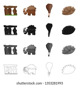 Vector illustration of evolution  and prehistory logo. Set of evolution  and development  stock vector illustration.