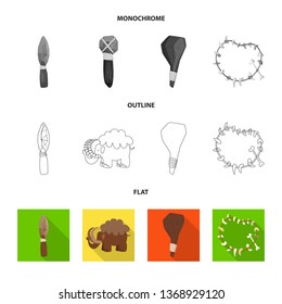 Vector illustration of evolution  and prehistory logo. Set of evolution  and development  vector icon for stock.