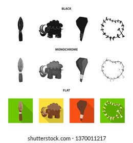 Vector illustration of evolution  and prehistory logo. Collection of evolution  and development  vector icon for stock.