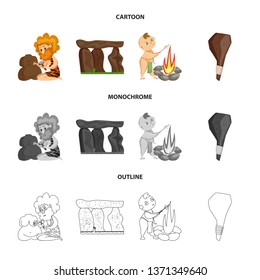 Vector illustration of evolution  and prehistory logo. Set of evolution  and development  stock vector illustration.