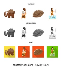 Vector illustration of evolution  and prehistory logo. Set of evolution  and development  stock vector illustration.
