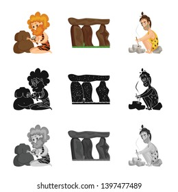 Vector illustration  evolution  and prehistory logo. Set  evolution  and development  stock symbol for web.