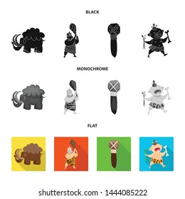 Vector illustration of evolution and prehistory logo. Collection of evolution and development stock symbol for web.