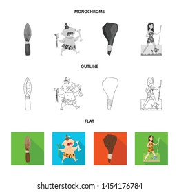 Vector illustration of evolution and prehistory logo. Collection of evolution and development vector icon for stock.