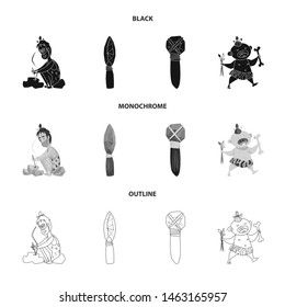 Vector illustration of evolution and prehistory logo. Collection of evolution and development vector icon for stock.