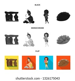 Vector illustration of evolution  and prehistory sign. Set of evolution  and development  stock vector illustration.