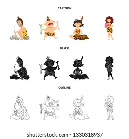 Vector illustration of evolution  and prehistory sign. Set of evolution  and development  stock vector illustration.