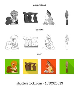 Vector illustration of evolution  and prehistory sign. Set of evolution  and development  vector icon for stock.
