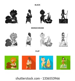 Vector illustration of evolution  and prehistory sign. Set of evolution  and development  vector icon for stock.