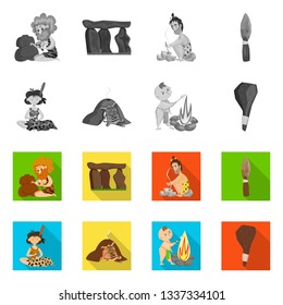Vector illustration of evolution  and prehistory sign. Set of evolution  and development  stock vector illustration.