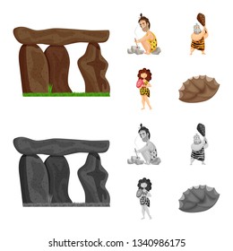 Vector illustration of evolution  and prehistory sign. Set of evolution  and development  stock vector illustration.