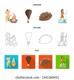Vector illustration of evolution  and prehistory sign. Set of evolution  and development  stock symbol for web.