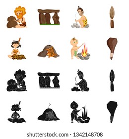 Vector illustration of evolution  and prehistory sign. Collection of evolution  and development  vector icon for stock.