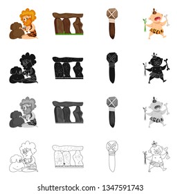 Vector illustration of evolution  and prehistory sign. Collection of evolution  and development  stock vector illustration.
